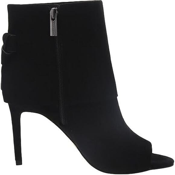 Vince Camuto Women’s Amesha Bootie Open Toe Black Suede Heels Choose Size NIB - Picture 2 of 7